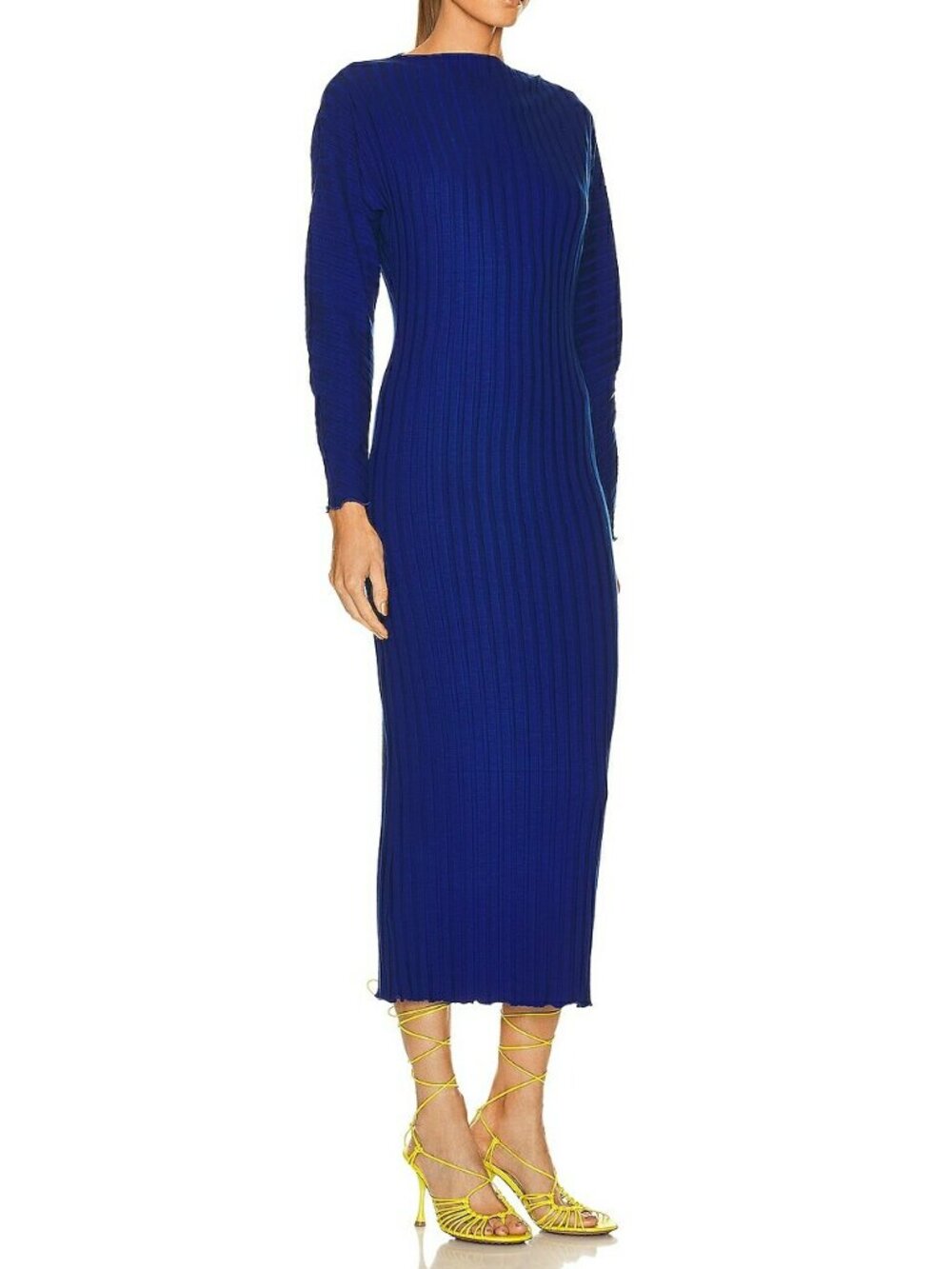 NEW Simon Miller Zippie Dress Maxi Boogie Blue Ribbed Knit Long Sleeve Small